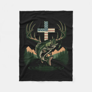 Jugend jagt Glauben Angeln Kreuz Tarndruck christl Fleecedecke