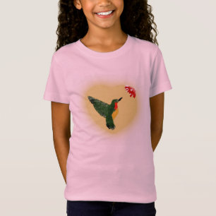 Jugend-Mädchen Rubin-Kehle Kolibri-T-Shirt T-Shirt