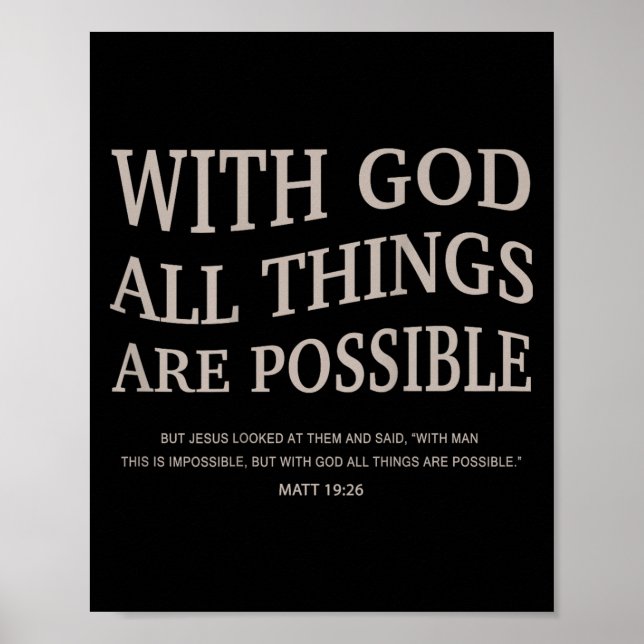 Jugend mit Gott alle Dinge sind möglich Christlich Poster (Vorne)