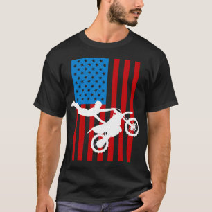 Jugend Motorrad USA Flag Dirt Bike Racing Kinder G T-Shirt