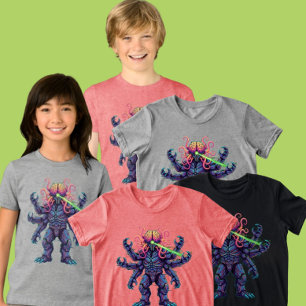 Jugend-Psychedelic-Brain-Monster-Ray-Kleidungsstüc Tri-Blend Shirt