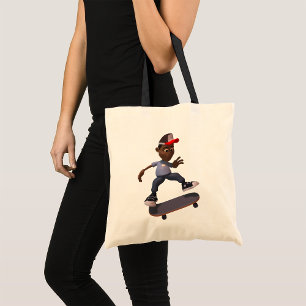 Jugend Reiten auf einem Skateboard Tote Bag Tragetasche