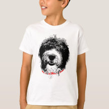 Jugend Sheepadoodle T-Shirt, anpassbar Initial