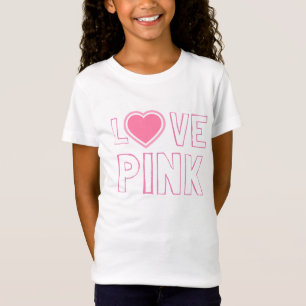 Jugend Shirt/Liebe Rosa mit rosa Herz T-Shirt
