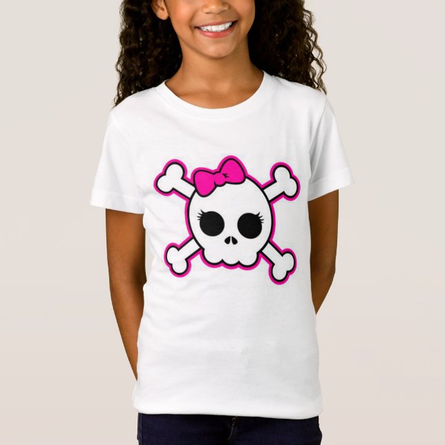 Jugend Shirt Schwarz/Rosa Schädel (Vorderseite)