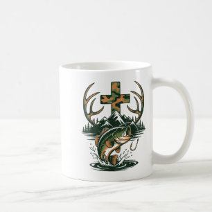 Jugend-Tarnung-Glaube-Jagd-Angeln-Kreuz-Fischer C Kaffeetasse