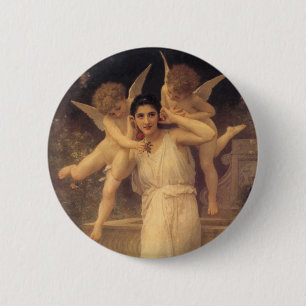 Jugend von Bouguereau, Portrait über Viktorianisch Button