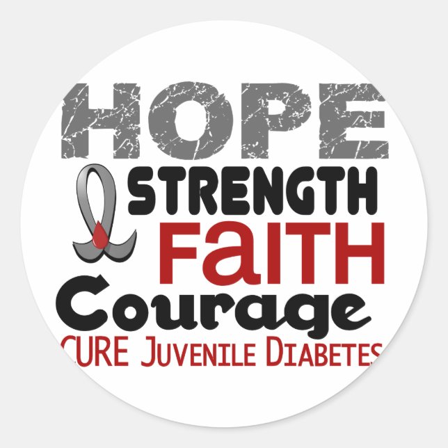 Jugenddiabetes HOPE 3 Runder Aufkleber (Vorderseite)