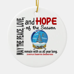 Jugenddiabetes-Weihnachten 3 Keramikornament