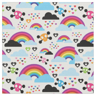 Jugendemo Regenbogen-Schädelhintergrund Stoff