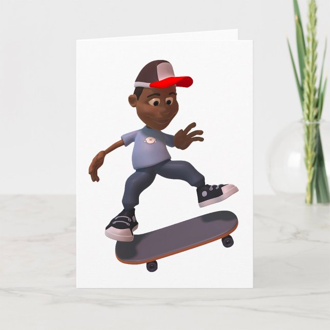 Jugendfahrten auf einem Skateboard Skater Grußkart Karte (Von Creator hochgeladen)