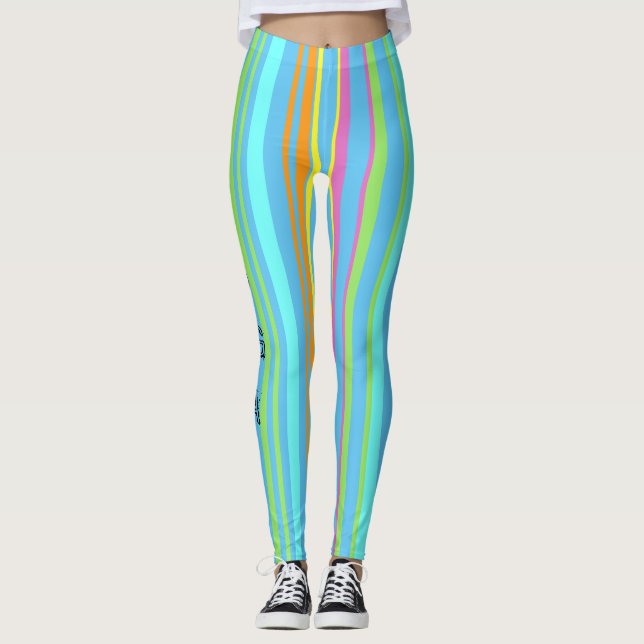 JUGENDfarbige Streifenmuster Leggings (Vorderseite)