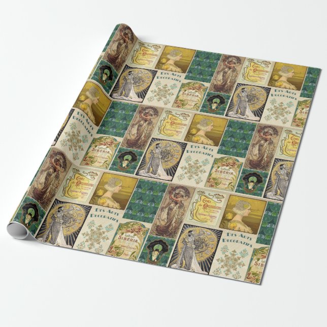 Jugendfrauenwerbung Vintag Geschenkpapier (Ungerollt)