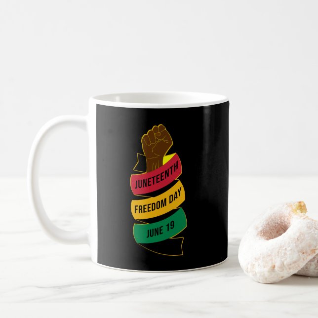 Jugendfreiheitstag Schwarze Geschichte Kaffeetasse (Mit Donut)