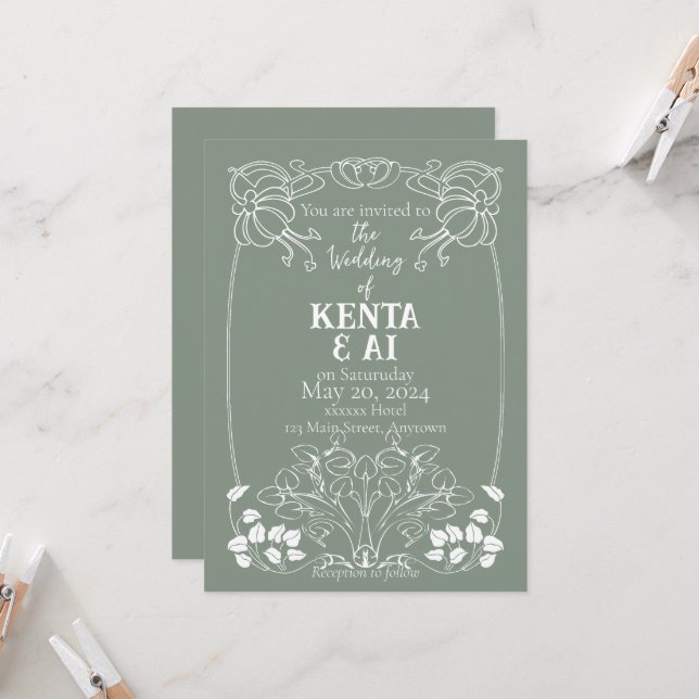 Jugendhochzeit Einladung (Vorderseite/Rückseite Beispiel)