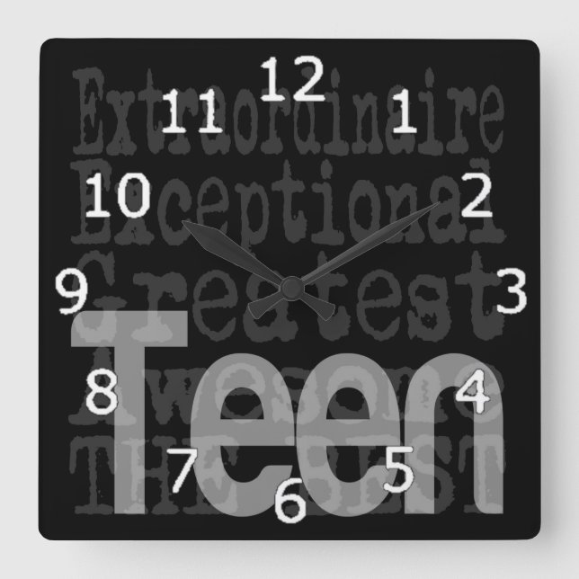 Jugendlich Extraordinaire Quadratische Wanduhr (Vorderseite)