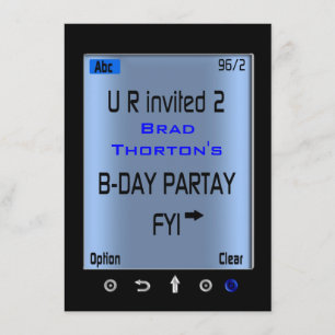 Jugendlich intelligentes Telefon simsen Einladung