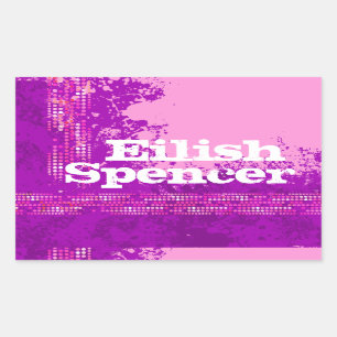 Jugendlich Mädchen trägt lila Rechteckiger Aufkleber