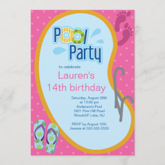 Jugendlich Swimmingpool-Party Einladung drehen