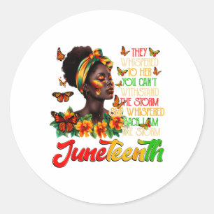 Jugendliche Afro American Black Women Black Runder Aufkleber