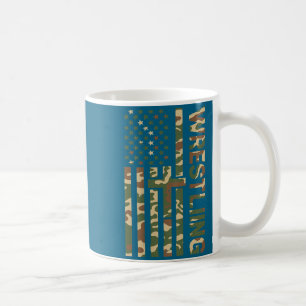 Jugendliche Camo-Ringkampf-Amerikanische-Flagge-US Kaffeetasse