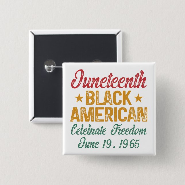 Jugendliche Coole schwarze Amerikaner feiern Freih Button (Vorne & Hinten)