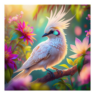 Jugendliche Crested Blush Feder Taube Fantasy Voge Fotodruck