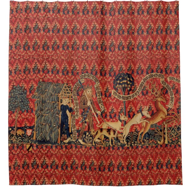 JUGENDLICHE, DIE JUGENDJAHRE HABEN, Tiere, Rote Fl Duschvorhang (Vorderseite)