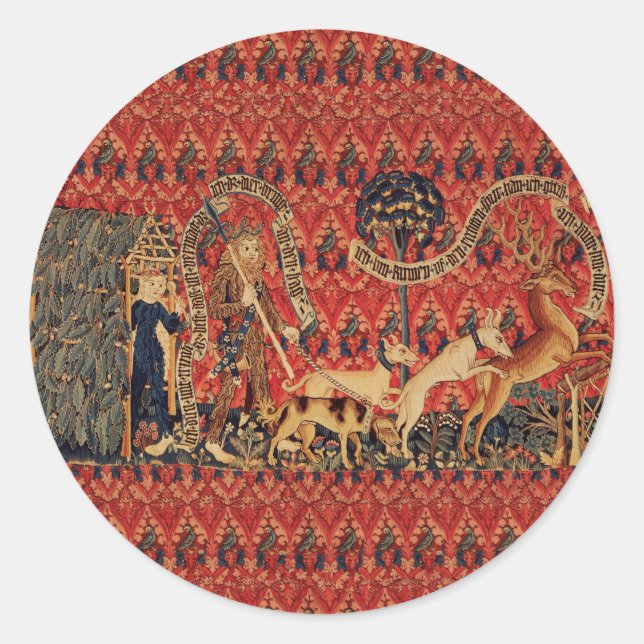 JUGENDLICHE, DIE JUGENDJAHRE HABEN, Tiere, Rote Fl Runder Aufkleber (Vorderseite)