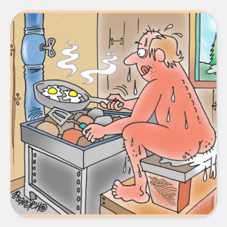 JUGENDLICHE FRIEREN EIER AUF SAUNA STOVE STICKERS