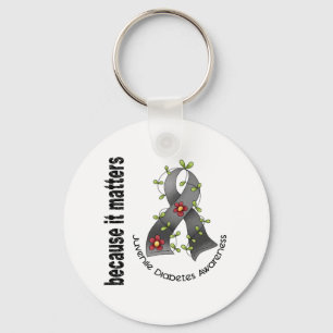 Jugendlicher Diabetes-Blumen-Band 3 Schlüsselanhänger