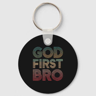 Jugendlicher Junge Gott zuerst Bro Lustiger Christ Schlüsselanhänger