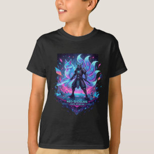 Jugendlicher Neo-Shogun-Samurai-Kitsune-Neon-T-Shi T-Shirt