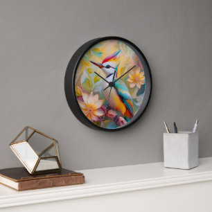 Jugendlicher Regenbogen-Specht-Fantasie-Vogel Uhr