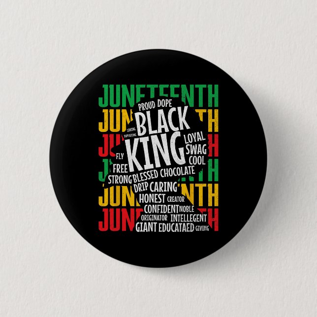 Jugendlicher Tag Proud Black King Afro Afric Button (Vorderseite)