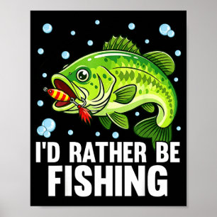 Jugendlicher würde lieber Angler-Junge Barsch Fisc Poster