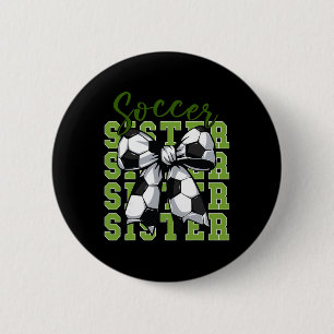 Jugendliches Mädchen Fußball Schwester Kokette Sch Button