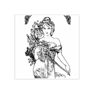 Jugendmädchen - Mucha Gummistempel
