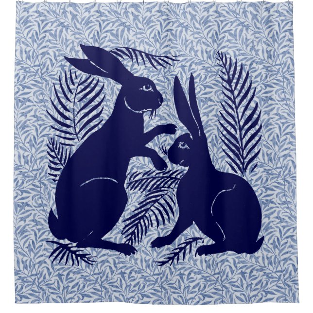 Jugendparadies Rabbits De Morgan und Morris Duschvorhang (Vorderseite)