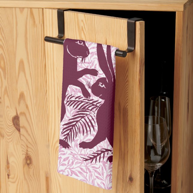 Jugendparadies Rabbits De Morgan und Morris Geschirrtuch (Drittel gefaltet)