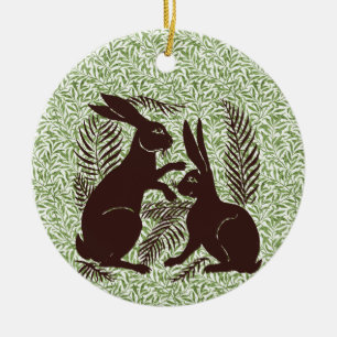 Jugendparadies Rabbits De Morgan und Morris Keramik Ornament
