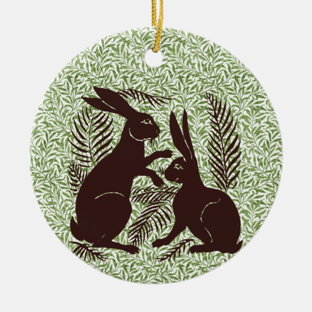 Jugendparadies Rabbits De Morgan und Morris Keramik Ornament (Vorne)