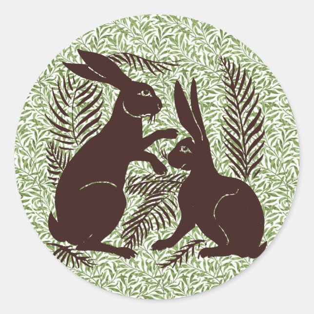 Jugendparadies Rabbits De Morgan und Morris Runder Aufkleber (Vorderseite)