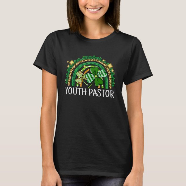 Jugendpastor Rainbow Lucky St Patrick's Day Shamro T-Shirt (Vorderseite)