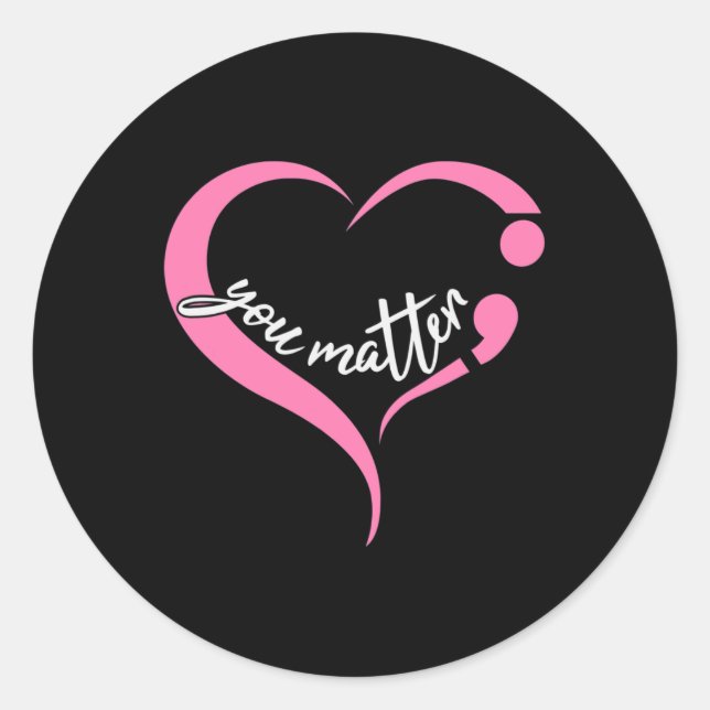 Jugendproblem Semicolon Psychische Gesundheit und  Runder Aufkleber (Vorderseite)