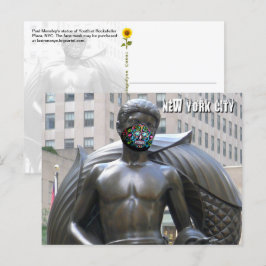 Jugendstatue mit Calvera-Gesichtsmaske - NYC H Pos Postkarte