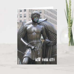Jugendstatue mit calvera Gesichtsmaske - NYC V Kar Karte