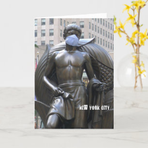 Jugendstatue mit Gesichtsmaske - NYC-Karte Karte