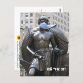 Jugendstatue mit Gesichtsmaske - NYC V Postkarte