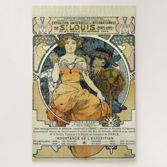 Jugendstil 1904 Weltmesse von Alphonse Mucha Puzzle (Vertikal)